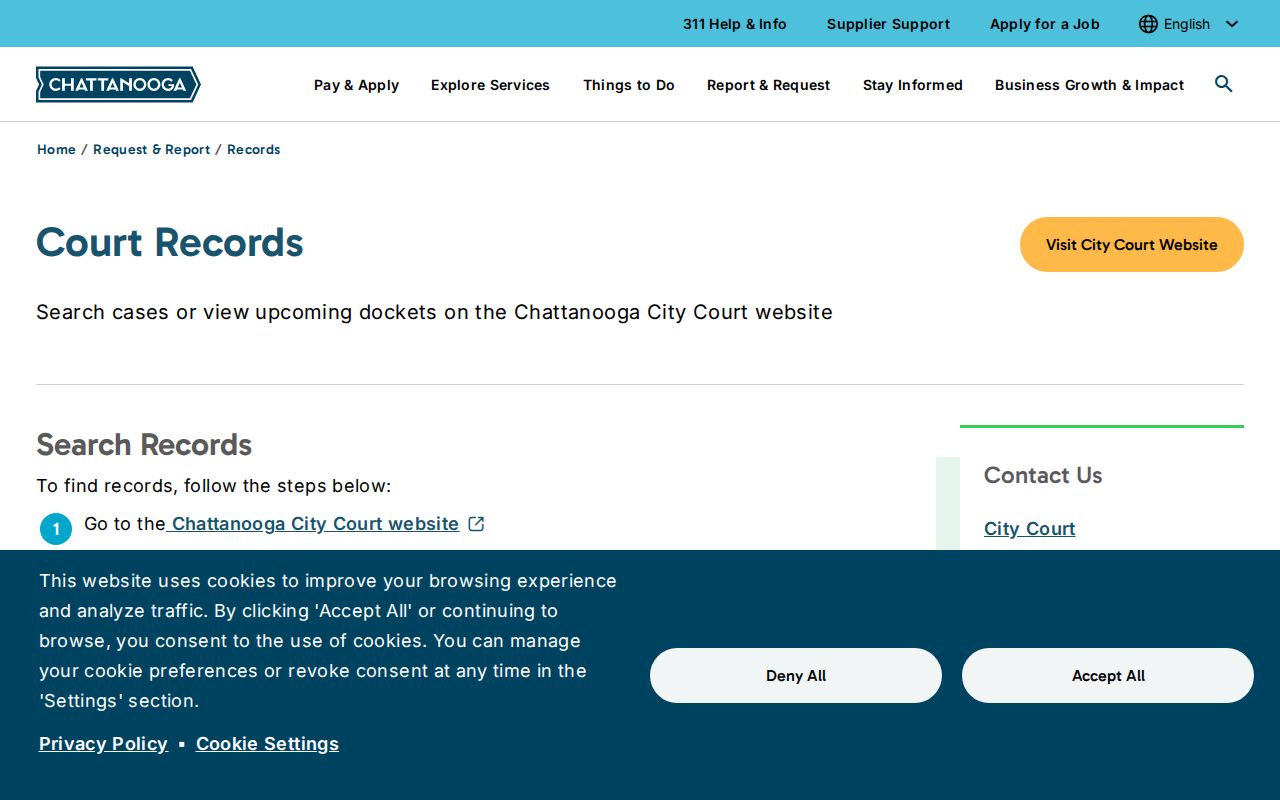 Chattanooga resident lookup through City Court records