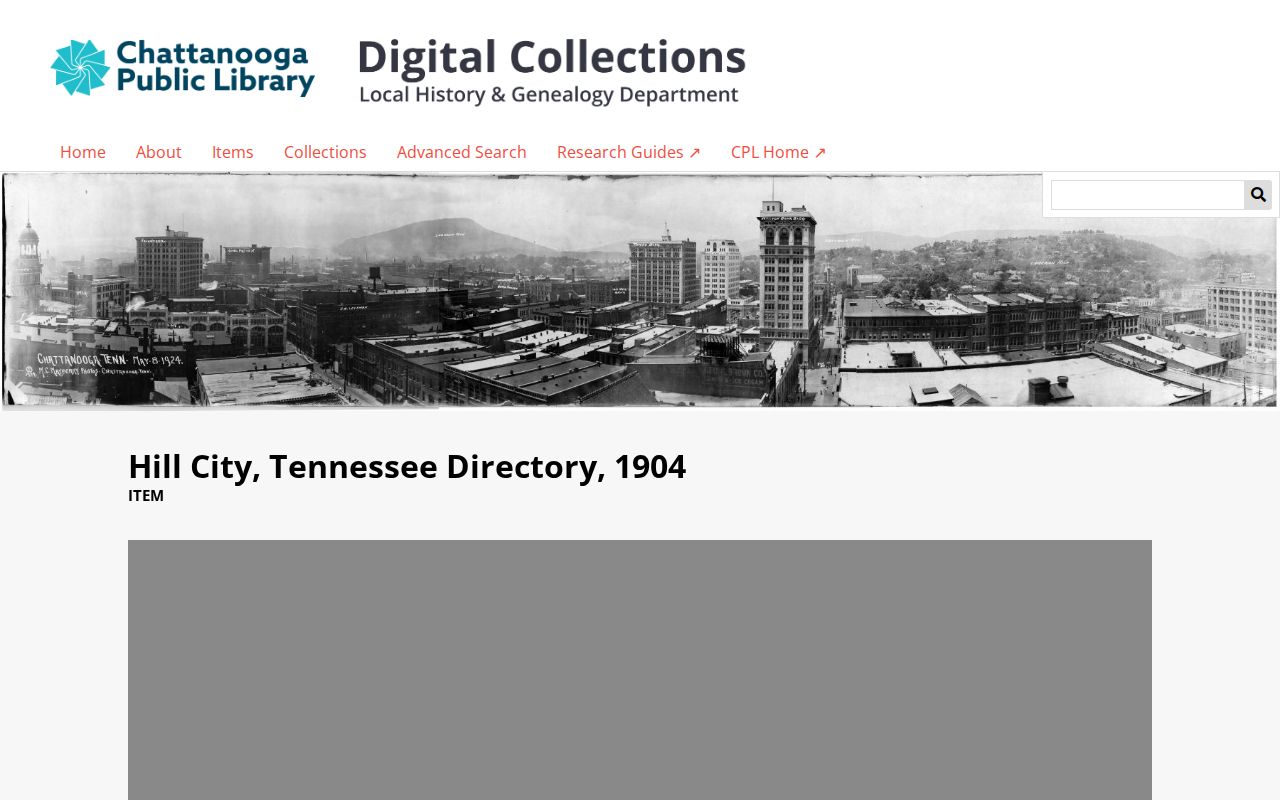 Chattanooga city directory 1904 Hill City digitized directory page