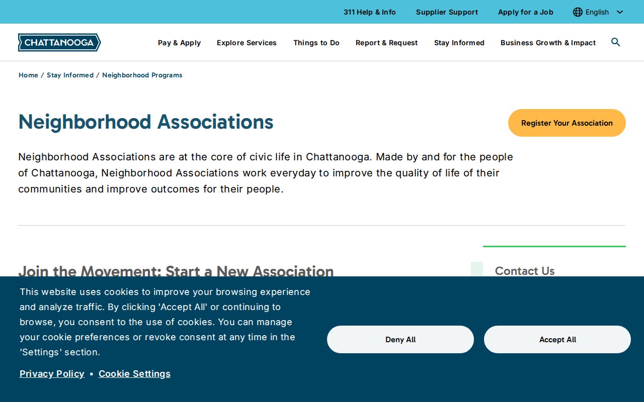 Chattanooga ZIP code directory neighborhood association map and contacts
