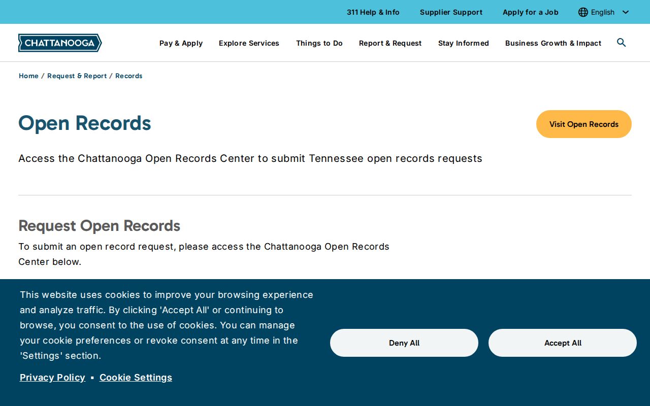 Chattanooga residents directory City Open Records request guidance