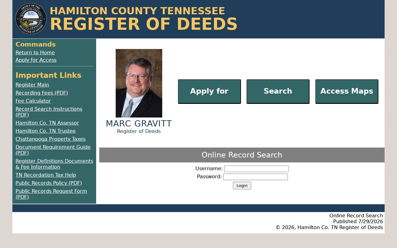 Chattanooga street directory Hamilton County deed index login